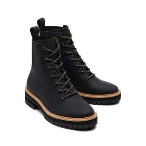 Frankie Black Water Resistant Lace-Up Boot